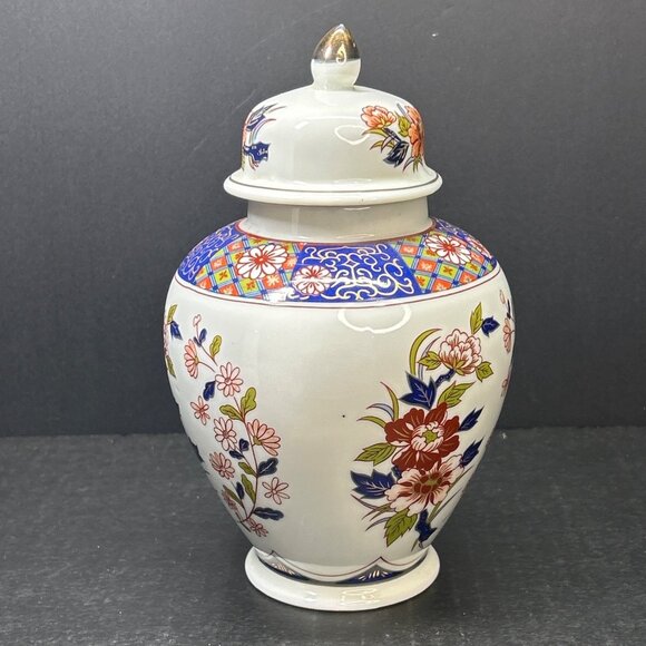 Vintage The Orient Inc Japanese Temple Ginger Jar Gold Lidded Porcelain 1960’s - Picture 3 of 8